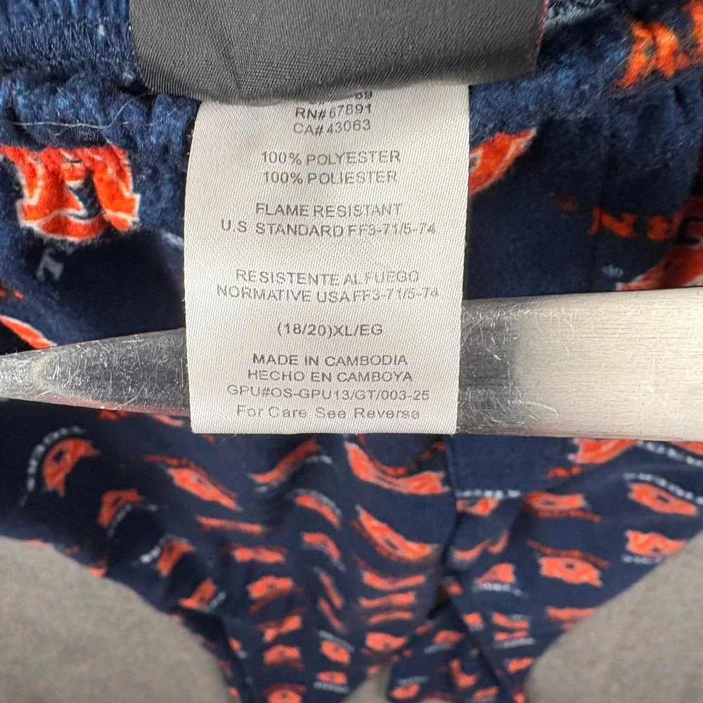 Genuine Stuff Auburn Tigers Fleece Pajama Pants‎ Unisex XL Navy Orange Logo